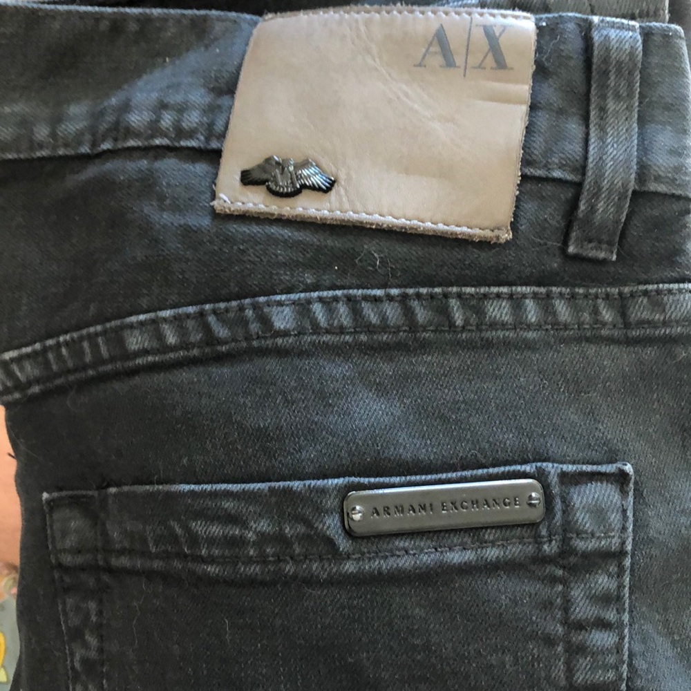 Armani exchange j130 skinny fit black denim jeans size 31